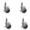 Service Caster 3.5'' Maroon Poly Swivel 3/4'' Expanding Stem Caster Set with Brake, 4PK SCC-EX20S3514-PPUB-MRN-TLB-34-4 - alternate 1